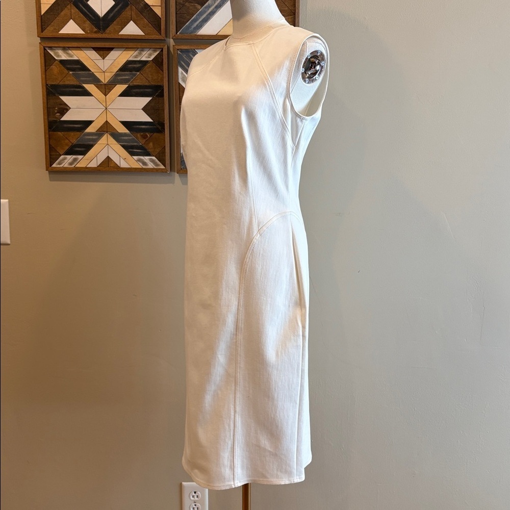 Ralph Lauren Collection Antique White Cotton Denim Sleeveless Dress sz 10 NWT - Picture 4 of 15